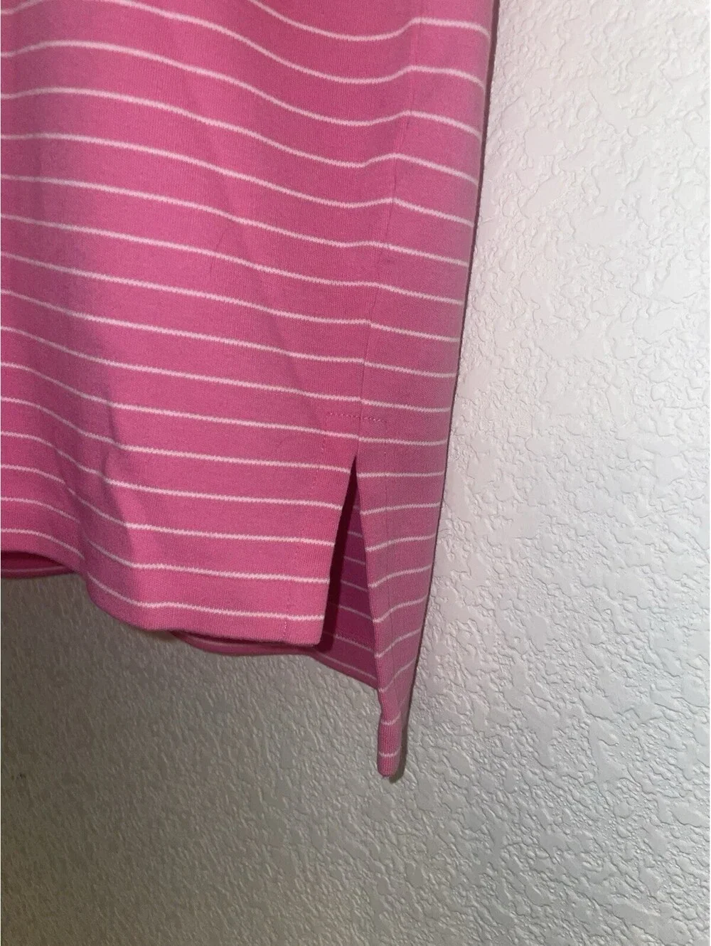 Vintage Polo Ralph Lauren Mens Size 2XL White Striped Pink White Pony Polo Shirt